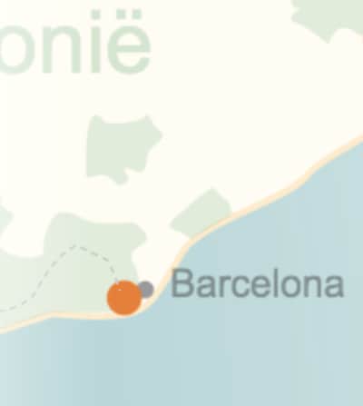 kaart van de streek rond Barcelona